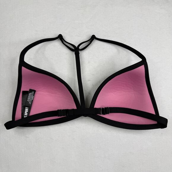 PINK Sport Bikini Top Womens XL Black Triangle Swimwear Adjustable Racerback - Picture 4 of 4